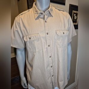Polo Ralph Lauren Tan Button Down Shirt with Structured Shoulders